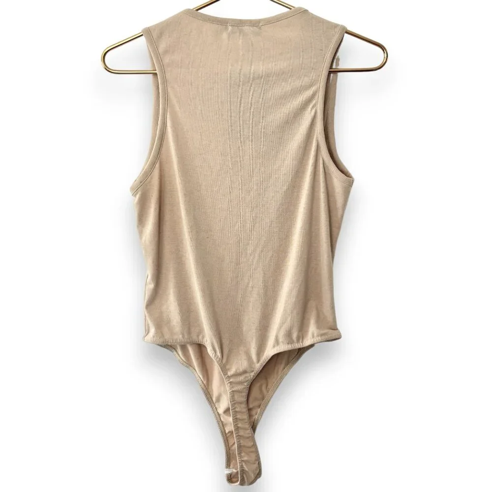 NWT! PrettyLittleThing Speckled Sand Tank Top Bodysuit - Picture 2 of 7